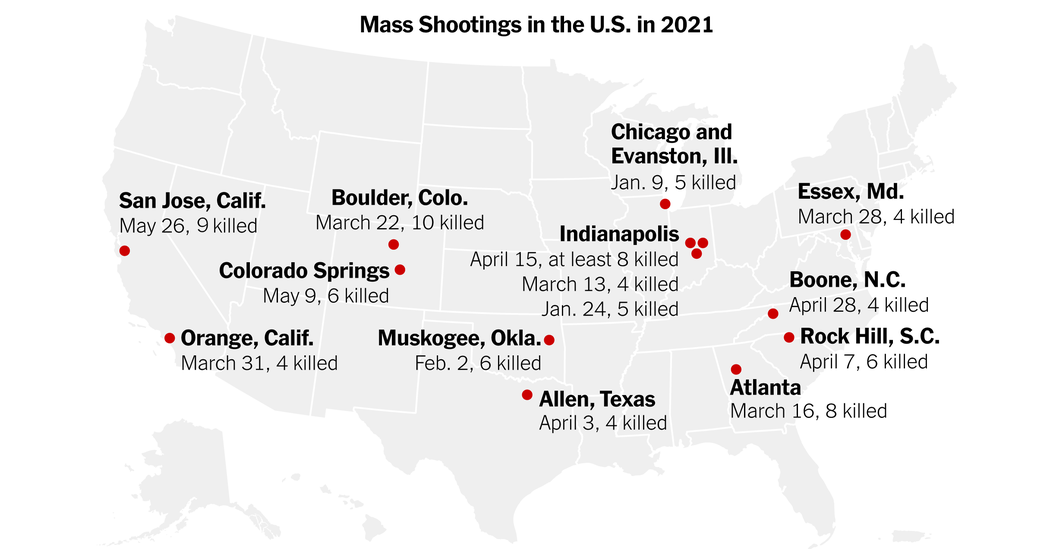A Partial List of Mass Shootings in the United States in 2021