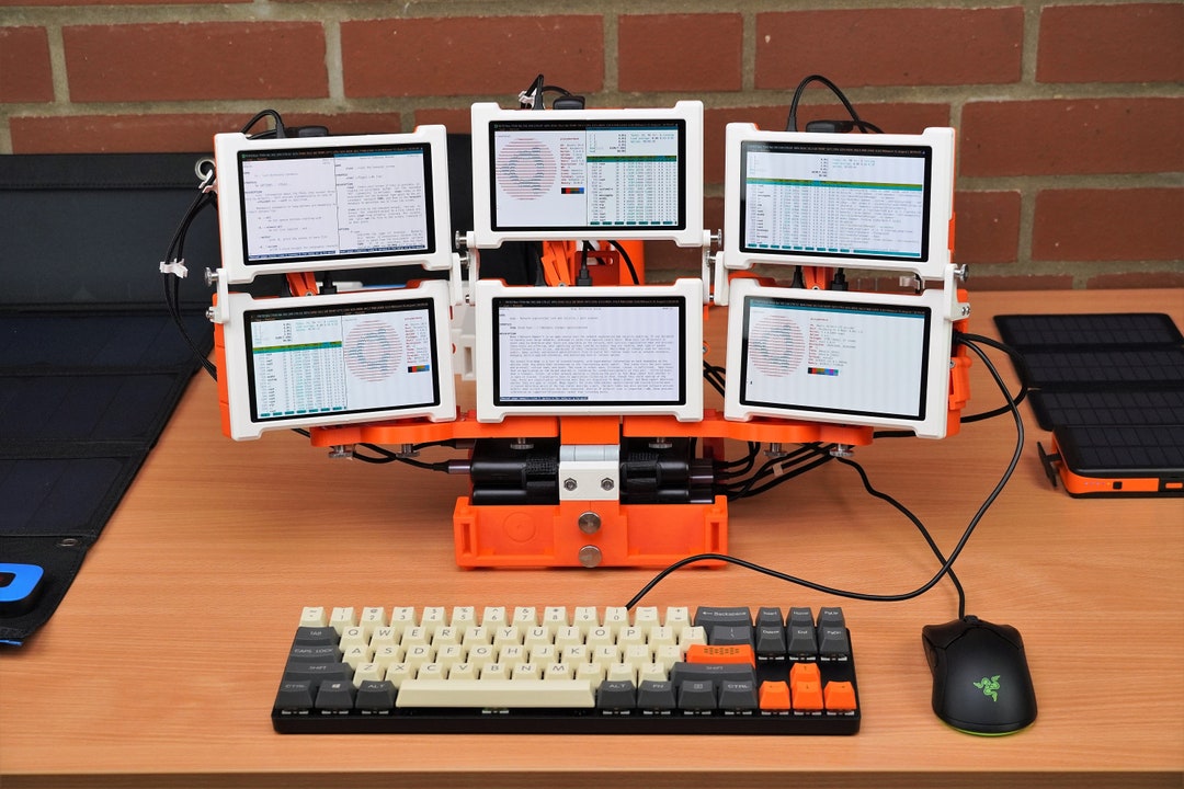 Seis gabinetes de estación de trabajo Raspberry Pi 4 con pantalla de 5,5: versión digital para impresión 3D .3mf, .stl y .gcode - Etsy España