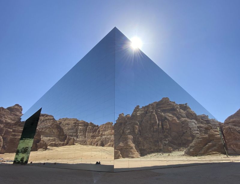 Warhol, Land Art and a giant mirrored building set in the striking desert landscape of ancient Saudi Arabia