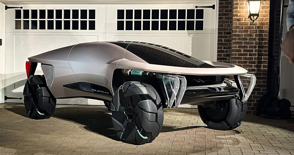 delorean proposes a sleek off-roader with its electric omega 2040 concept